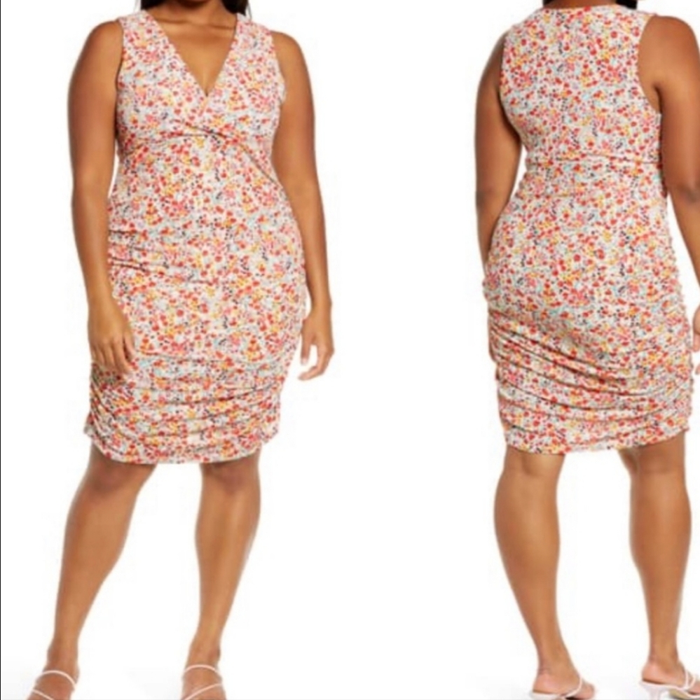 New Leith Floral Surplice Mini Dress 1X